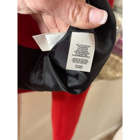 RACHEL Rachel Roy Blazer Womens 6 Red Career Cropped Collection Collarless - Picture 2 of 4